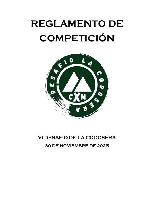 Reglamento de la VI edición, a modo de ejemplo